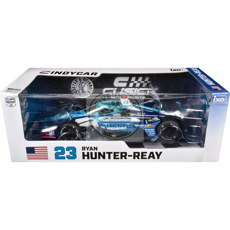 dallara indycar #23 ryan hunter reay "wedbush" dreyer & reinbold racing cusick motorsports "ntt indycar series" (2025) 1/18 diecast model by ixo models