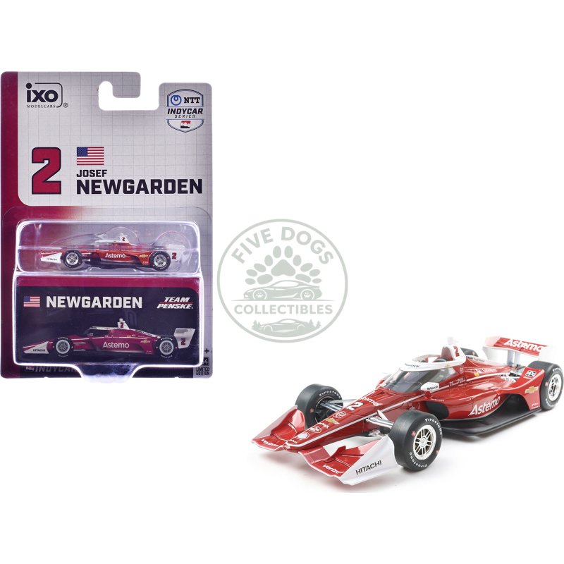 dallara indycar #2 josef newgarden "astemo" team penske (road course configuration) "ntt indycar series" (2025) 1/64 diecast model car by ixo models