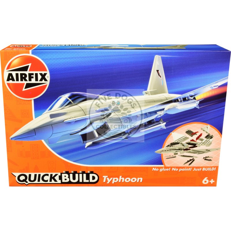 skill 1 model kit eurofighter typhoon snap together painted plastic model airplane kit by airfix quickbuild