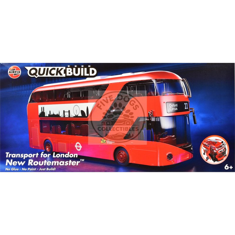 skill 1 model kit routemaster double decker bus "transport for london" snap together plastic model kit by airfix quickbuild
