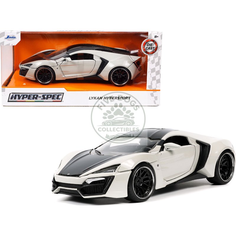 lykan hypersport gray and black "hyper spec" series 1/24 diecast model car by jada