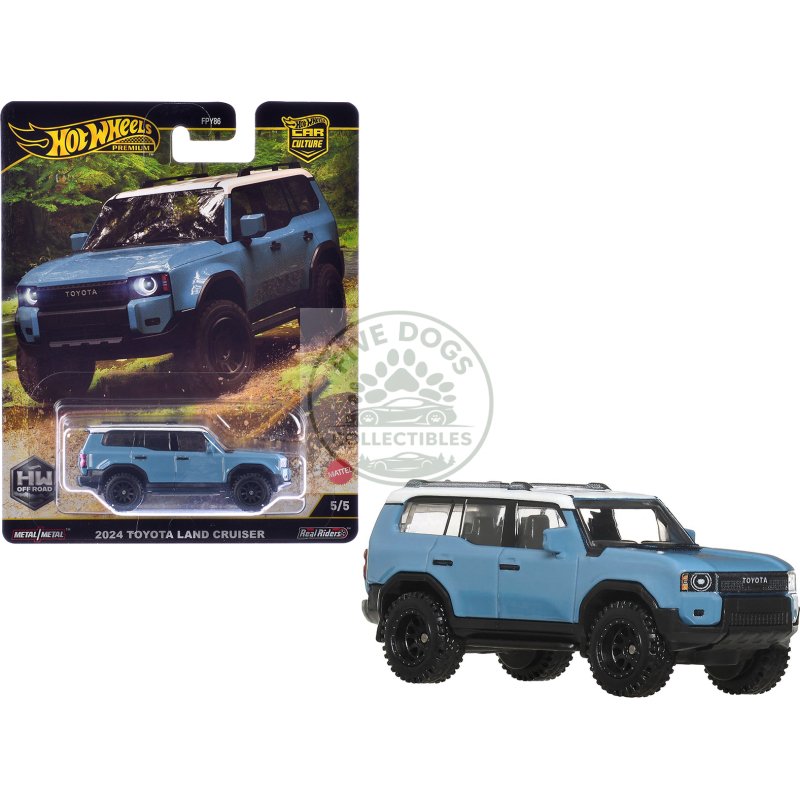 2024 toyota land cruiser blue with white top "hw off road" series diecast model car by hot wheels