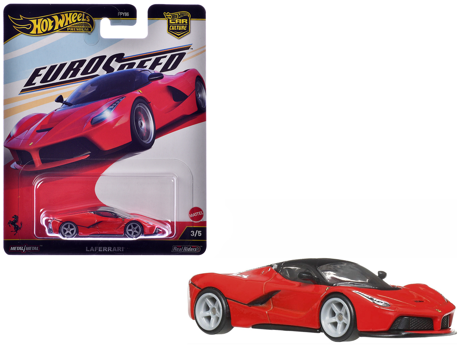 ferrari laferrari red with black top "euro speed" series diecast model car by hot wheels ferrari laferrari red with black top "euro speed" series diecast model car by hot wheels