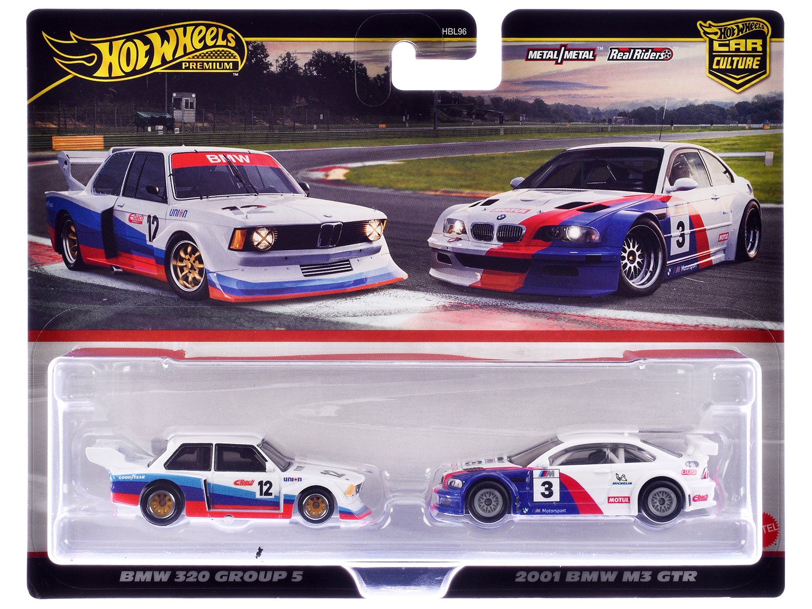 bmw 320 group 5 #12 white with stripes and 2001 bmw m3 gtr #3 white with stripes "car culture" set of 2 cars diecast model cars by hot wheels bmw 320 group 5 #12 white with stripes and 2001 bmw m3 gtr #3 white with stripes "car culture" set of 2 cars diecast model cars by hot wheels