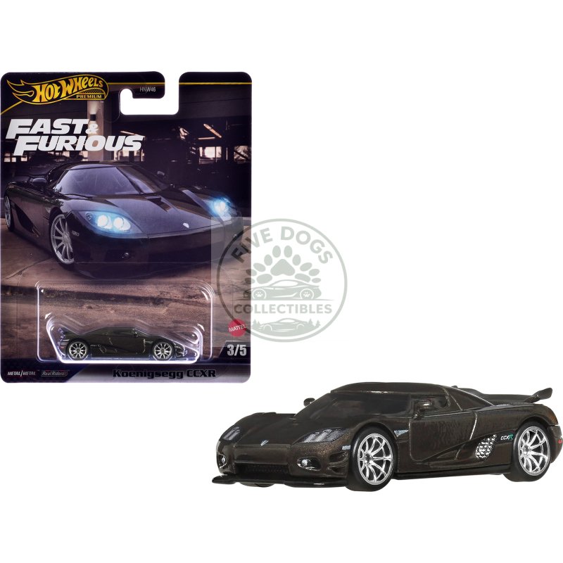 koenigsegg ccxr dark gray metallic "fast five" (2011) movie "fast & furious" series diecast model car by hot wheels