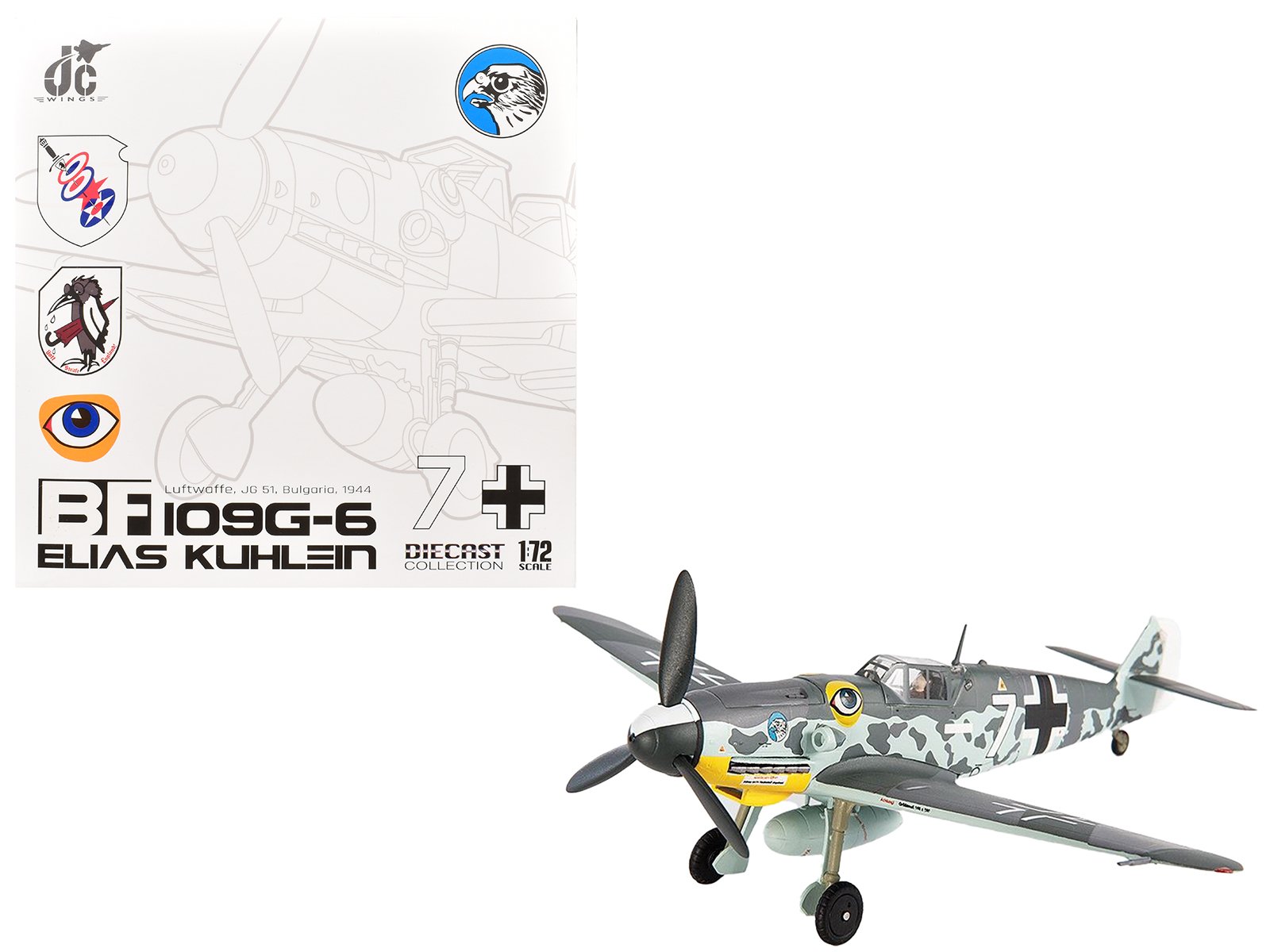messerschmitt bf 109g 6 fighter aircraft "jg 51 bulgaria" (1944) german luftwaffe 1/72 die cast model by jc wings messerschmitt bf 109g 6 fighter aircraft "jg 51 bulgaria" (1944) german luftwaffe 1/72 die cast model by jc wings
