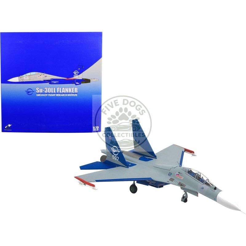 sukhoi su 30ll flanker c fighter aircraft "gromov flight research institute ramenskoye ab russia" (1997) 1/72 diecast model by jc wings
