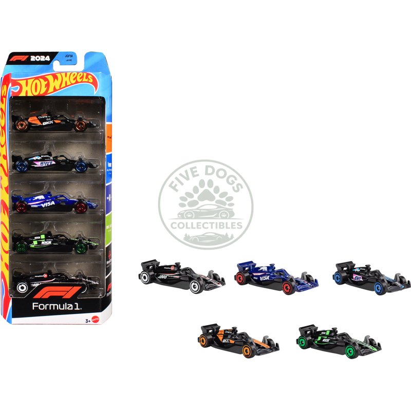 2024 formula 1 world championship 5 piece set diecast model cars by hot wheels