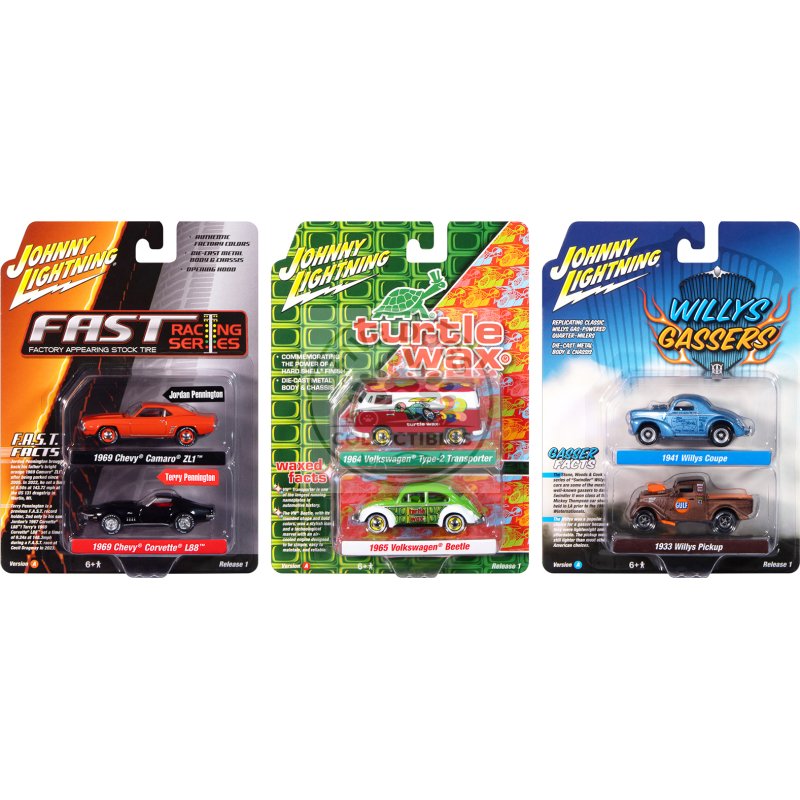 johnny lightning "2 packs" 2024 release 1 set a of 6 pieces 1/64 diecast model cars by johnny lightning
