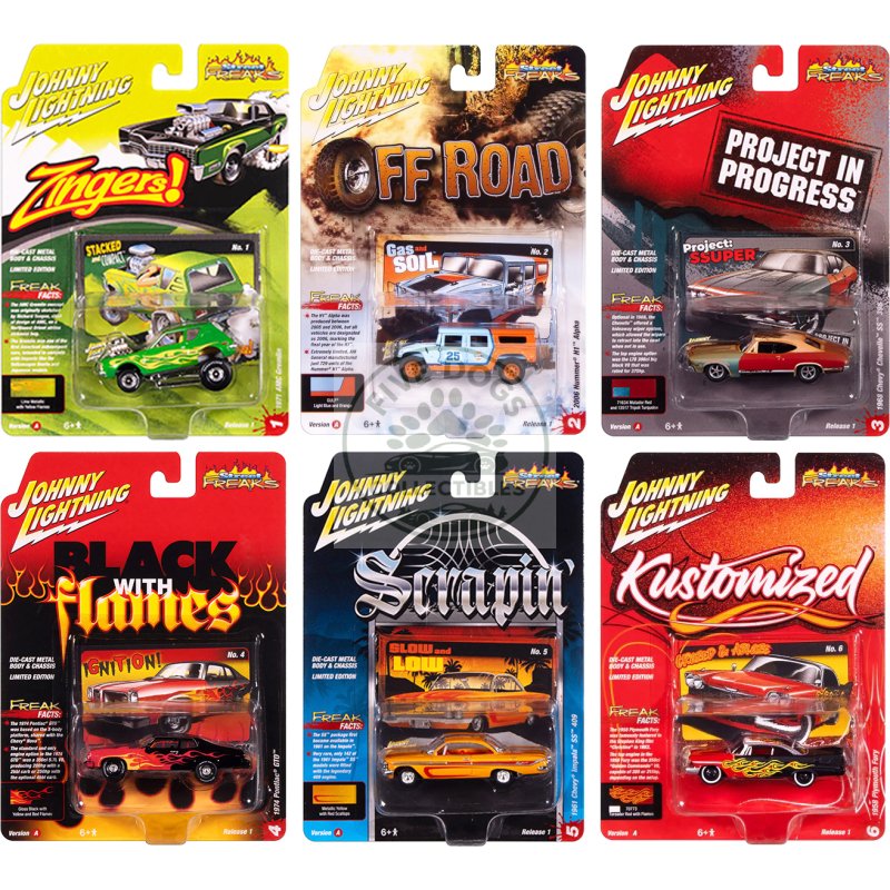 "street freaks" 2025 release 1 set a of 6 cars 1/64 diecast model cars by johnny lightning