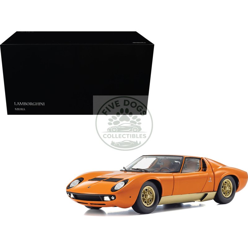lamborghini miura p 400 orange 1/18 diecast model car by kyosho
