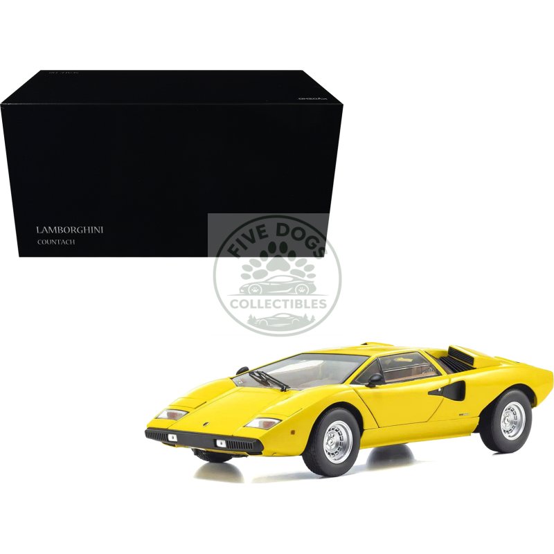 lamborghini countach lp 400 yellow 1/18 diecast model car by kyosho