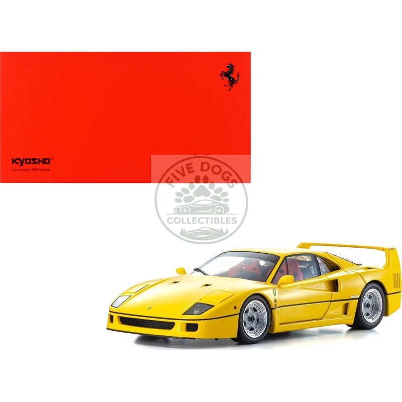 ferrari f40 yellow 1/18 diecast model car by kyosho