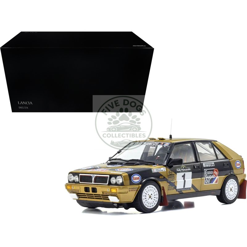 lancia delta hf 4wd #1 fabrizio tabaton luciano tedeschini winner "rally piancavallo" (1987) 1/18 diecast model car by kyosho