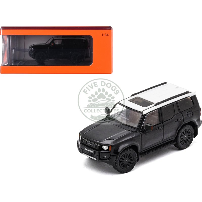 toyota land cruiser prado 250 black with white top 1/64 diecast model car by gcd