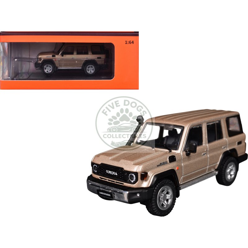 toyota land cruiser (j76) gold metallic 1/64 diecast model car by gcd