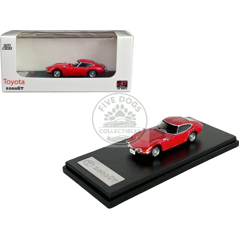 toyota 2000gt rhd (right hand drive) red 1/64 diecast model car by lcd models