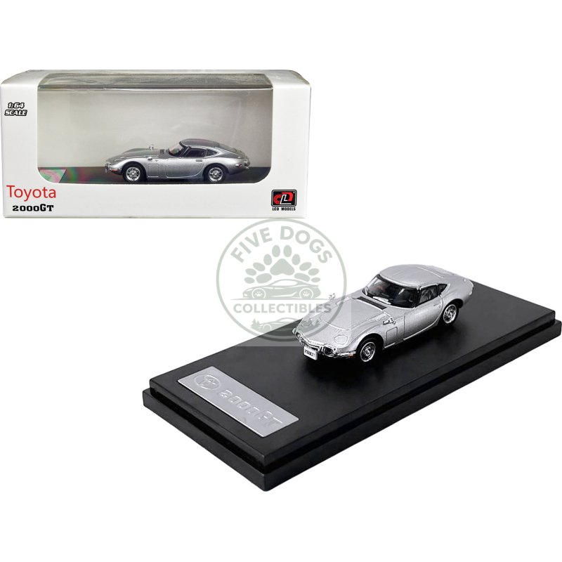 toyota 2000gt rhd (right hand drive) silver metallic 1/64 diecast model car by lcd models