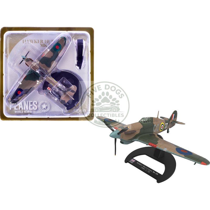 hawker hurricane mk.iib aircraft "no. 134 squadron 151 wing vaenga ussr" (1941) british royal air force "planes of world war ii" series 1/72 diecast model airplane by luppa