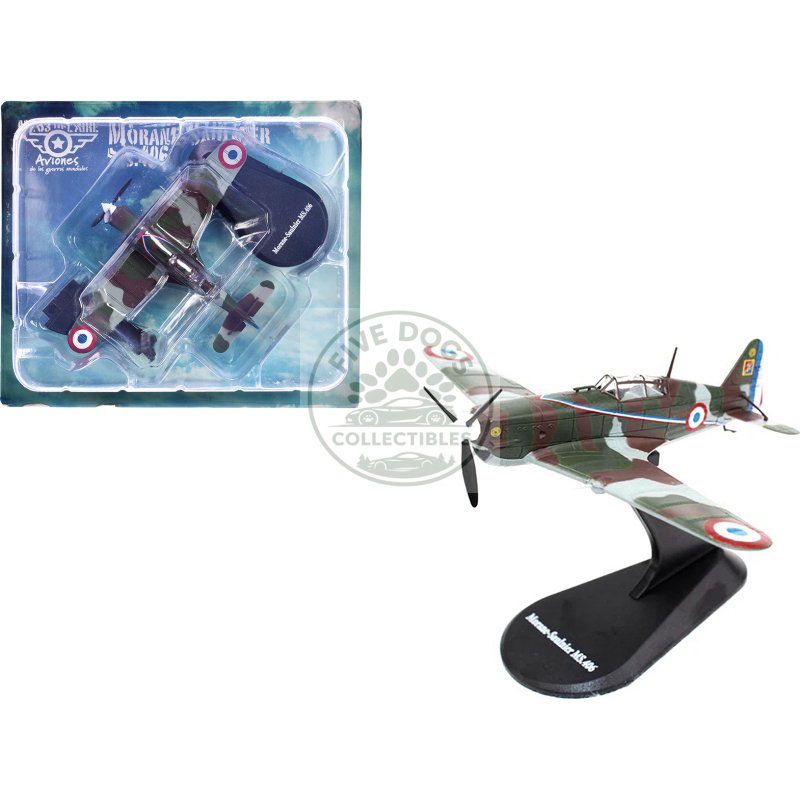 morane saulnier ms.406 fighter aircraft "3/4 escadrille gc ii/3" armee de l'air (french air force) (1940) "planes of world war ii" series 1/72 diecast model airplane by luppa