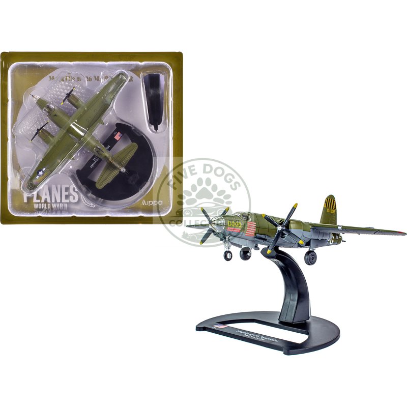 martin b 26b marauder bomber aircraft "qqqq 556th bomb squadron 387th bomb group" united states army air forces (1943) "planes of world war ii" series 1/144 diecast model airplane by luppa