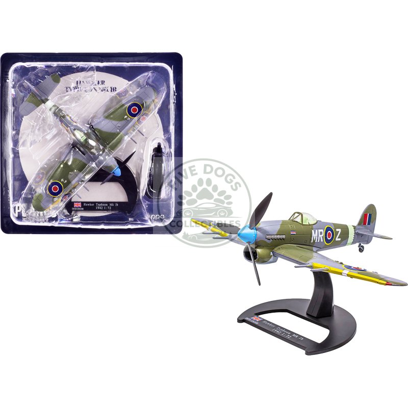 hawker typhoon mk ib fighter bomber aircraft "no. 245 (northern rhodesian) squadron" royal air force (1942) "planes of world war ii" series 1/72 diecast model airplane by luppa