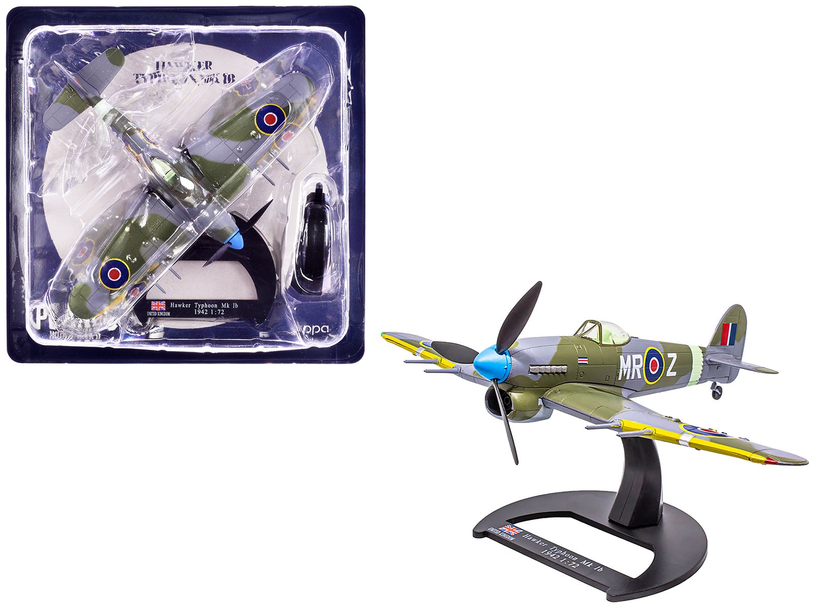 hawker typhoon mk ib fighter bomber aircraft "no. 245 (northern rhodesian) squadron" royal air force (1942) "planes of world war ii" series 1/72 diecast model airplane by luppa hawker typhoon mk ib fighter bomber aircraft "no. 245 (northern rhodesian) squadron" royal air force (1942) "planes of world war ii" series 1/72 diecast model airplane by luppa