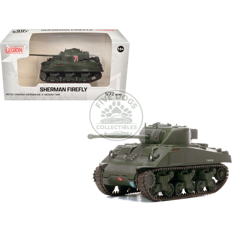 sherman firefly mk.vc medium tank "carole c squadron 13th/18th royal hussars (queen mary’s own) 27th armoured brigade normandy" (1944) british army 1/72 diecast model by legion