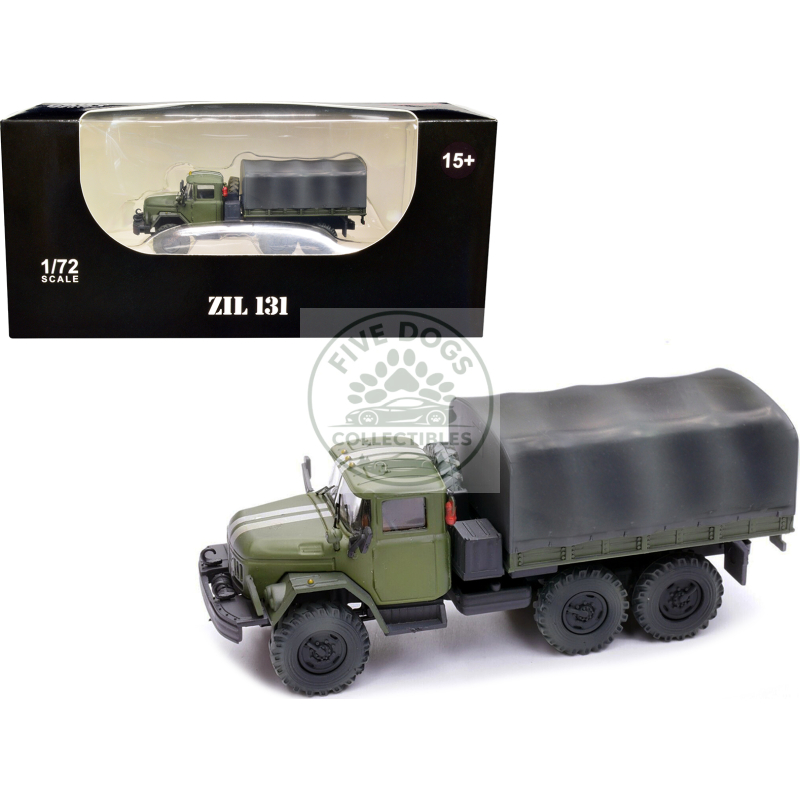 zil 131 cargo truck green with white stripes "ukrainian ground forces" 1/72 diecast model by legion