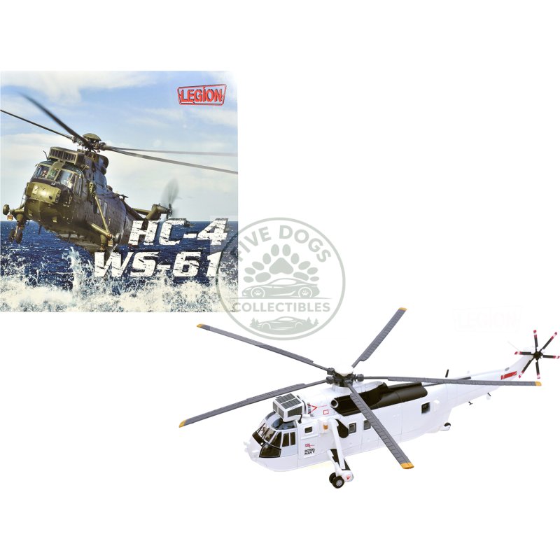 westland sea king hc.4 helicopter "white livery 845 naval air squadron united nations protection force bosnia/croatia" (1995) british royal navy 1/72 diecast model by legion