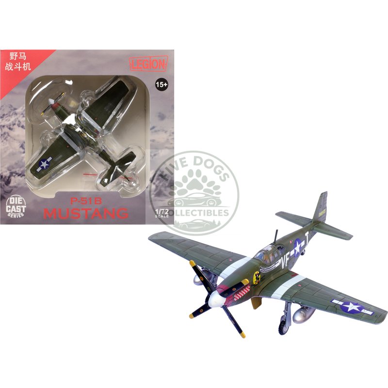 north american p 51b mustang aircraft "shangri la 336th fighter squadron 4th fighter group" (1944) united states army air forces 1/72 diecast model airplane by legion