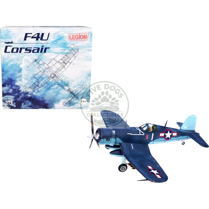 vought f4u 1a corsair fighter plane "big hog" vf 17 "jolly rogers" captain tommy blackburn us navy (1943) 1/72 diecast airplane model by legion