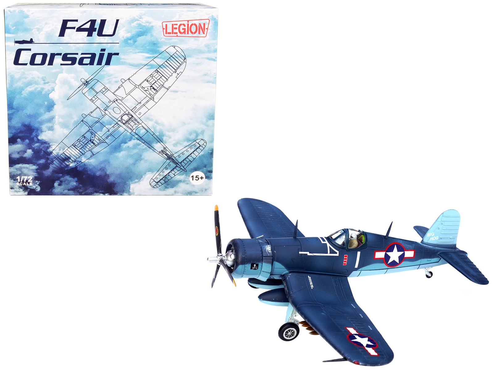 vought f4u 1a corsair fighter plane "big hog" vf 17 "jolly rogers" captain tommy blackburn us navy (1943) 1/72 diecast airplane model by legion vought f4u 1a corsair fighter plane "big hog" vf 17 "jolly rogers" captain tommy blackburn us navy (1943) 1/72 diecast airplane model by legion