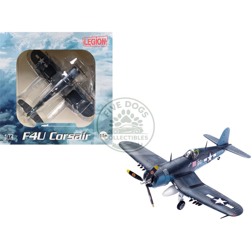 vought f4u 1a corsair fighter plane marine "lucybelle maj. gregory 'pappy' boyington vmf 214 black sheep vella lavella" (1943) united states marines 1/72 diecast model airplane by legion