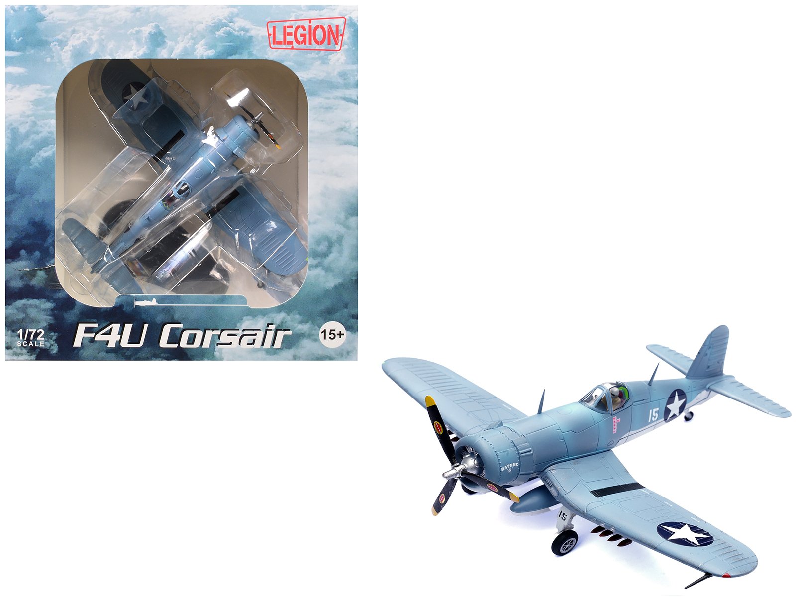 vought f4u 1 corsair fighter plane "daphne 'c' 2nd lt. james n. cupp vmf 213 hell hawks guadalcanal" (1943) united states marines 1/72 diecast model airplane by legion vought f4u 1 corsair fighter plane "daphne 'c' 2nd lt. james n. cupp vmf 213 hell hawks guadalcanal" (1943) united states marines 1/72 diecast model airplane by legion