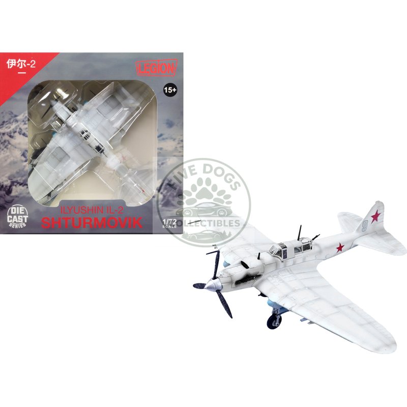 ilyushin il 2 shturmovik aircraft white "3rd squadron 505th air assault regiment 226th air assault division battle of stalingrad" (1942) soviet air force 1/72 diecast model airplane by legion