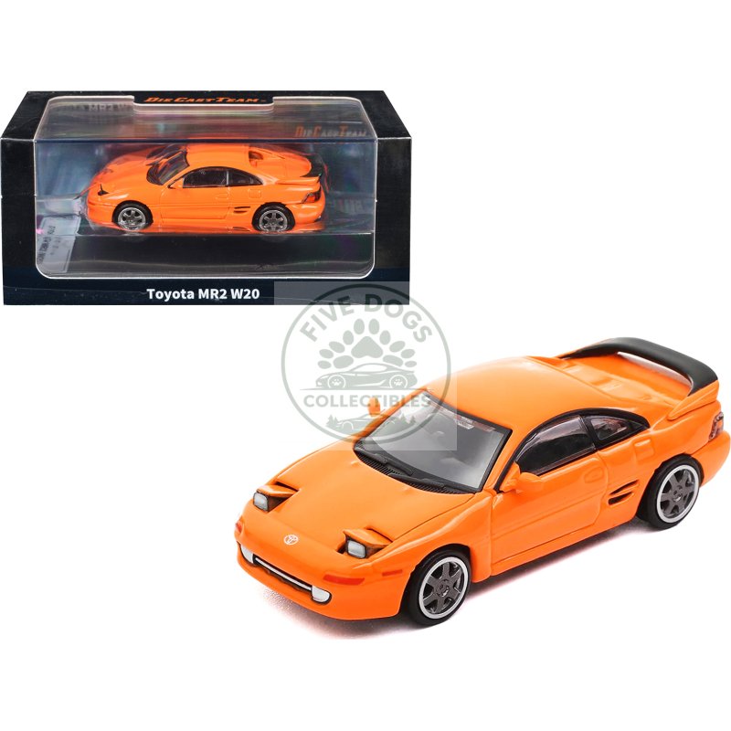 toyota mr2 w20 rhd (right hand drive) orange 1/64 diecast model car by die cast team