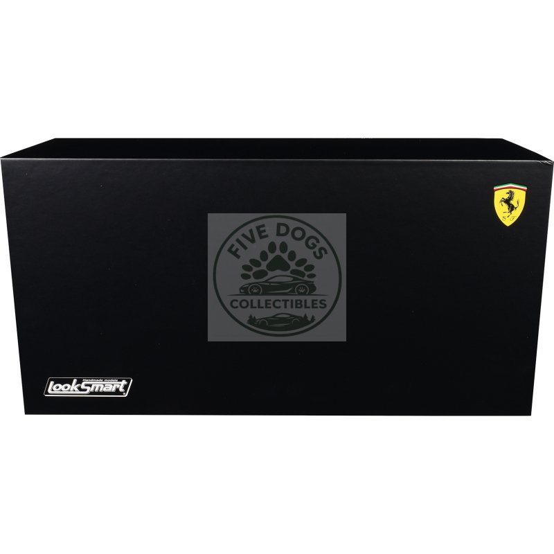 ferrari 499p modificata #24 red "launch version" with acrylic display case 1/18 model car by looksmart