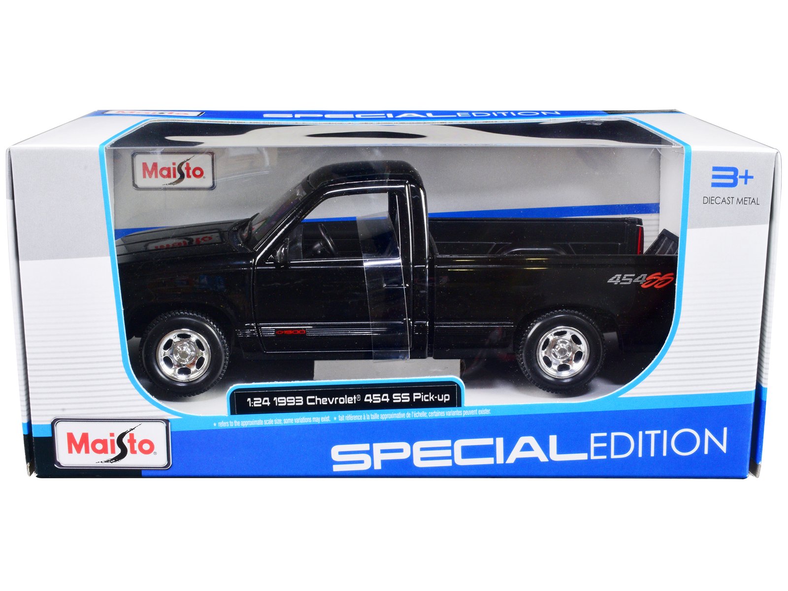 1993 chevrolet 454 ss pickup truck black 1/24 diecast model car by maisto 1993 chevrolet 454 ss pickup truck black 1/24 diecast model car by maisto