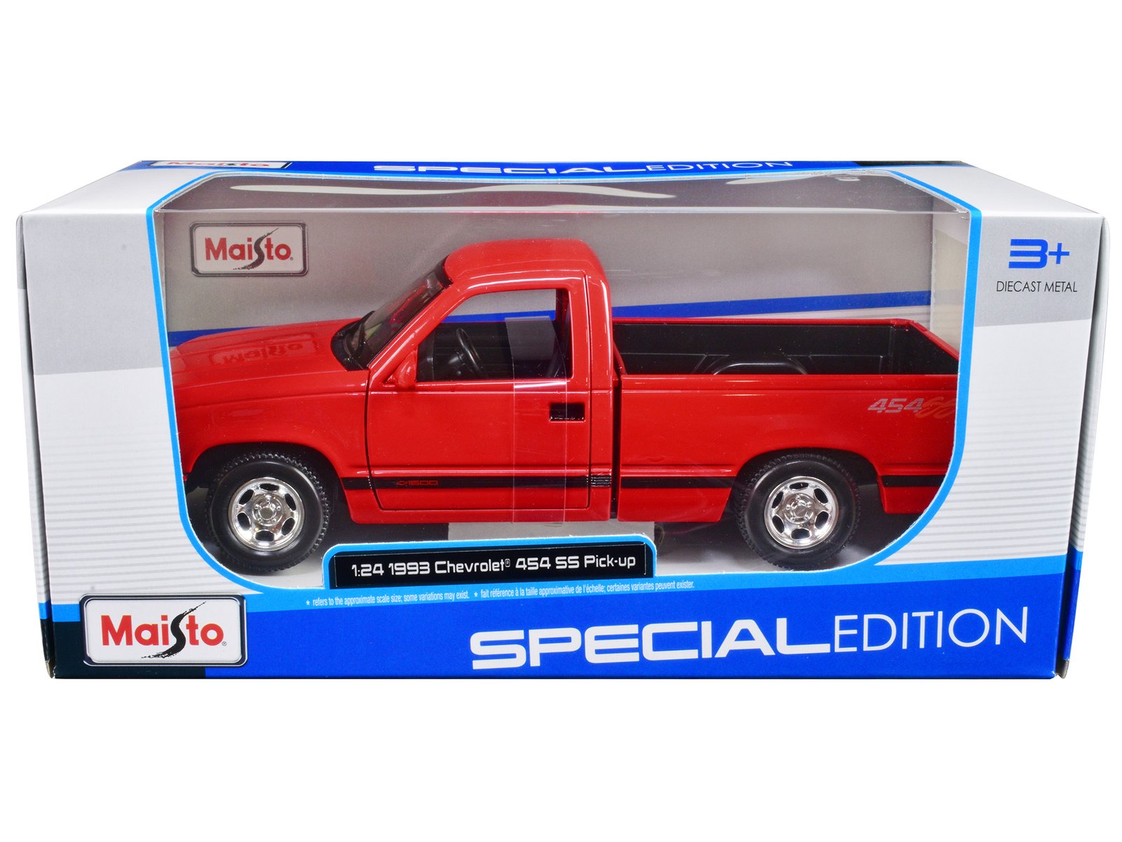 1993 chevrolet 454 ss pickup truck red 1/24 diecast model car by maisto 1993 chevrolet 454 ss pickup truck red 1/24 diecast model car by maisto