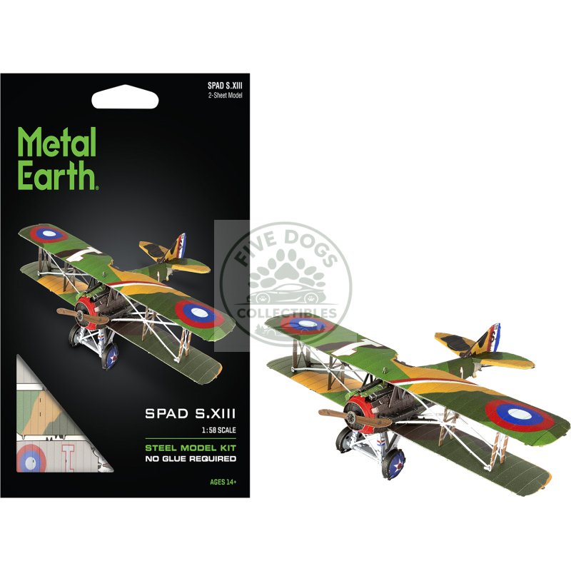 model kit spad s.xiii fighter aircraft "world war i" french air force (moderate difficulty) steel model by metal earth