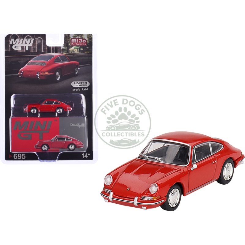 1963 porsche 901 signal red limited edition to 4200 pieces worldwide 1/64 diecast model car by mini gt