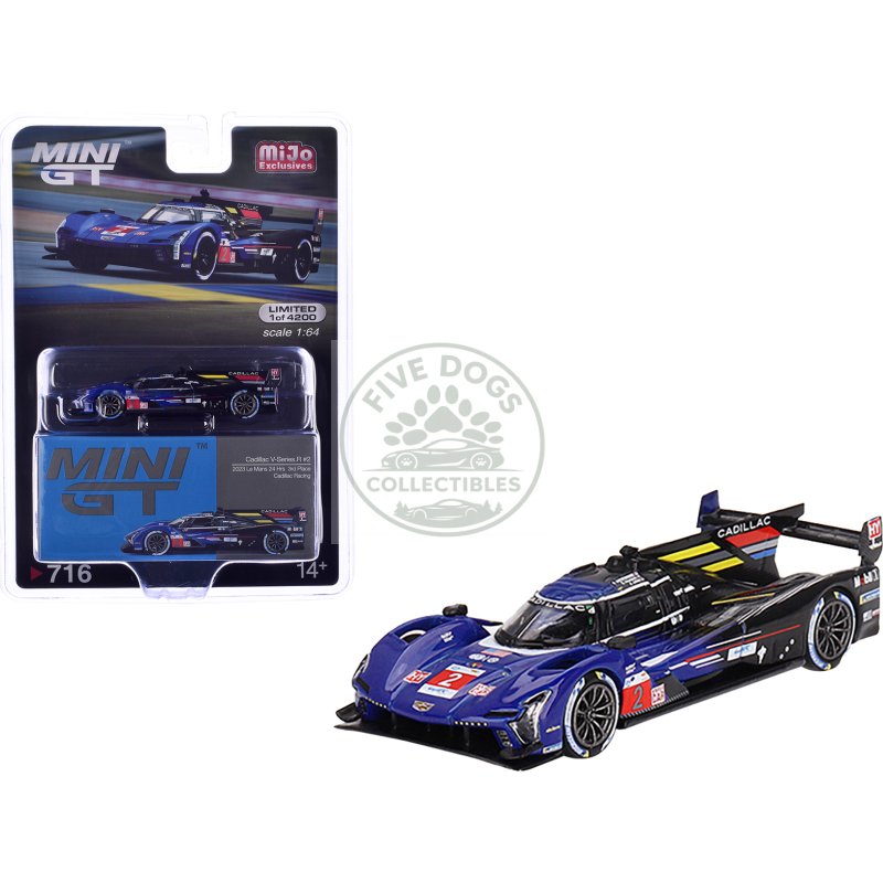 cadillac v series.r #2 earl bamber alex lynn richard westbrook "cadillac racing" 3rd place "24 hours of le mans" (2023) limited edition to 5400 pieces worldwide 1/64 diecast model car by mini gt