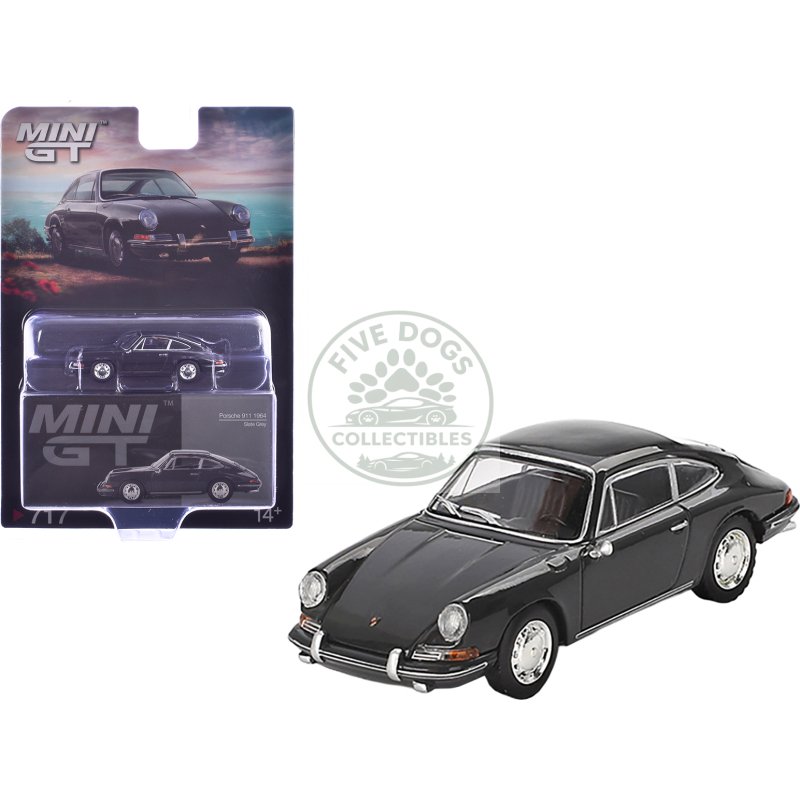 1964 porsche 911 slate gray limited edition 1/64 diecast model car by mini gt