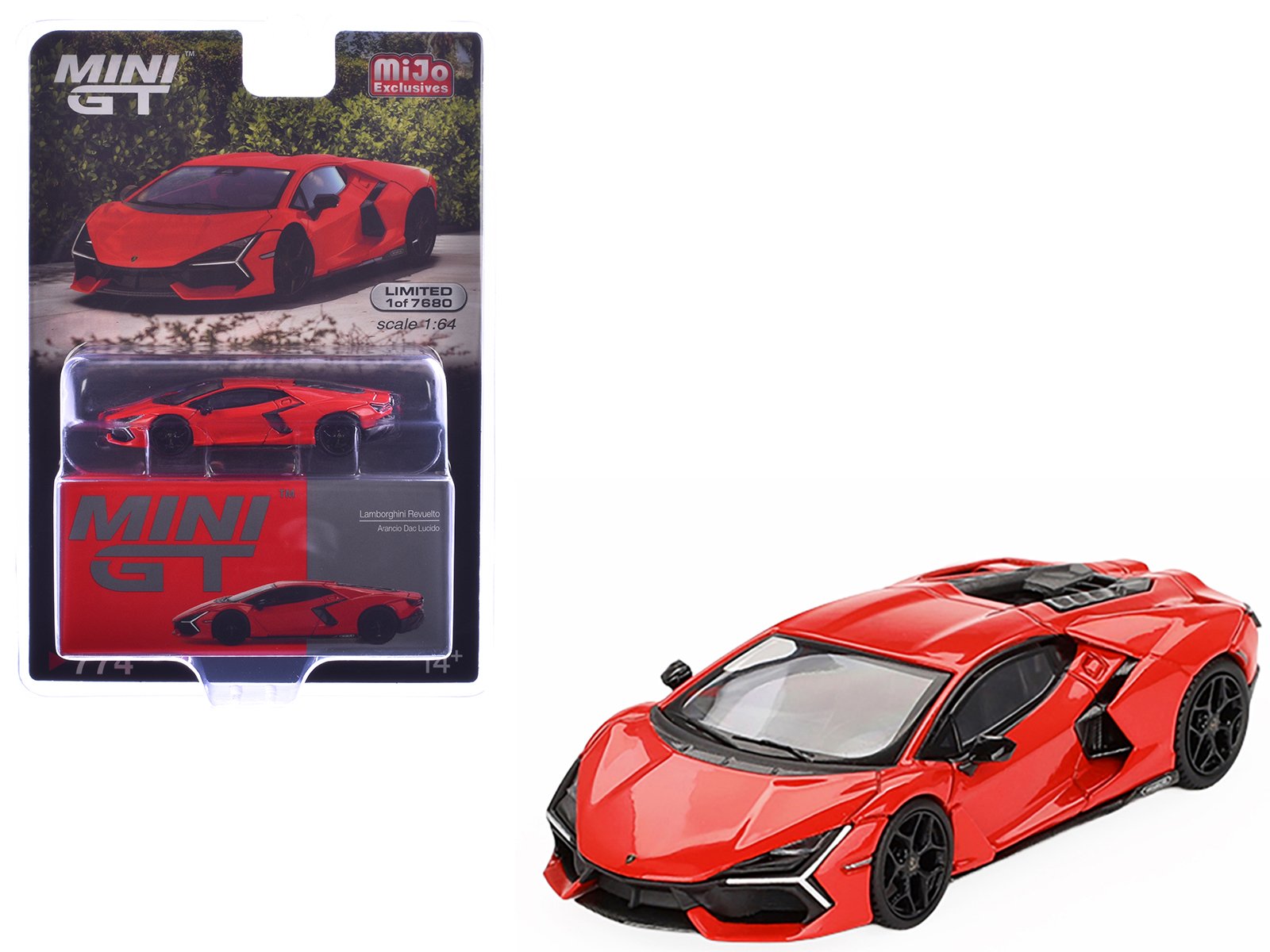 lamborghini revuelto arancio dac lucido orange limited edition to 7680 pieces worldwide 1/64 diecast model car by mini gt lamborghini revuelto arancio dac lucido orange limited edition to 7680 pieces worldwide 1/64 diecast model car by mini gt