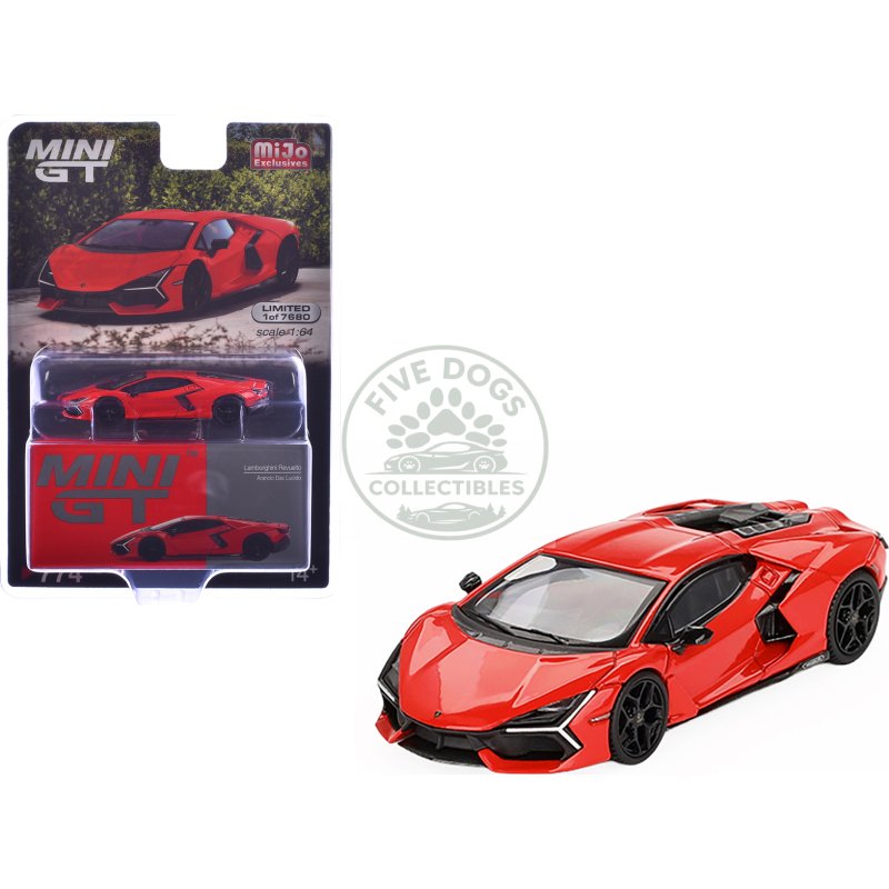 lamborghini revuelto arancio dac lucido orange limited edition to 7680 pieces worldwide 1/64 diecast model car by mini gt