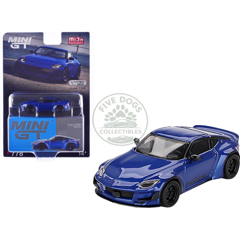 nissan z "pandem" seiran blue metallic limited edition to 4800 pieces worldwide 1/64 diecast model car by mini gt