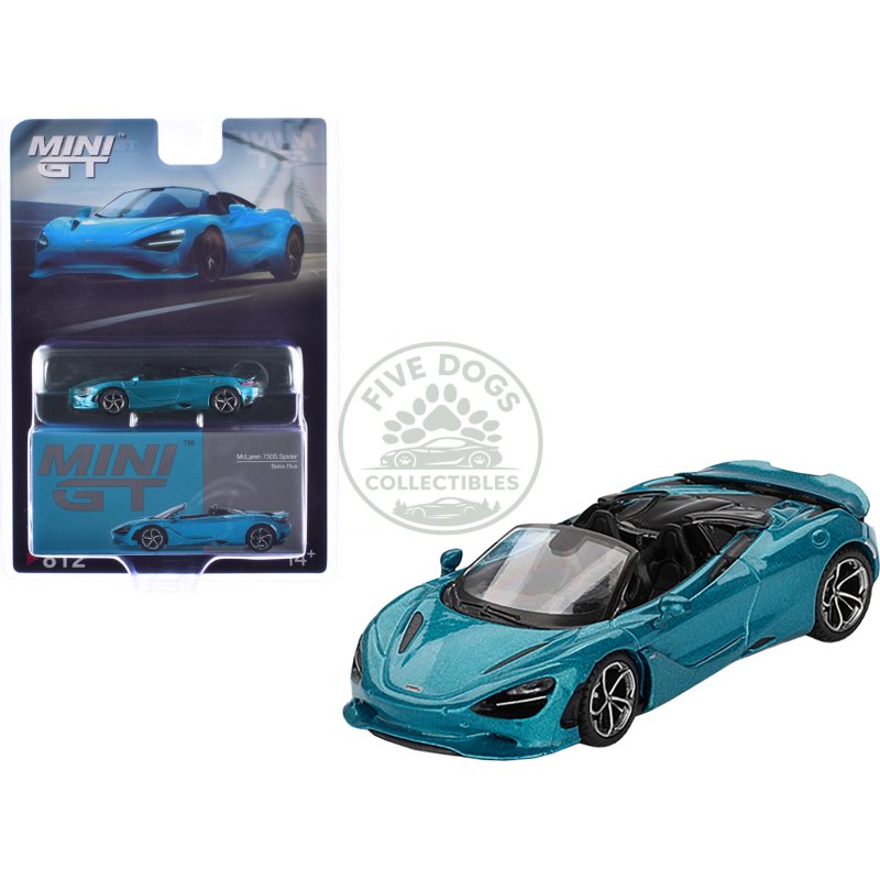 mclaren 750s spider belize blue metallic limited edition 1/64 diecast model car by mini gt