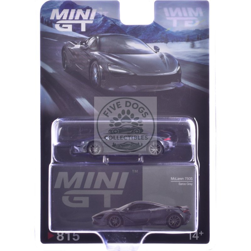 mclaren 750s saros gray limited edition 1/64 diecast model car by mini gt