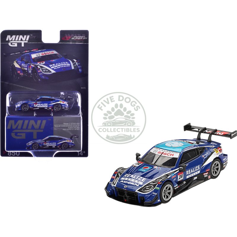 nissan z gt500 #24 daiki sasaki kohei hirate "kondo racing realize group" "super gt series" (2023) limited edition 1/64 diecast model car by mini gt